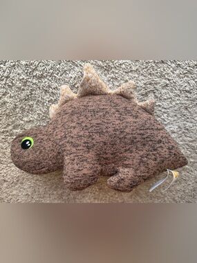 Toy Box Brown Dinosaur Plush Stuffed Animal 14” Soft Knit Dino Lovey